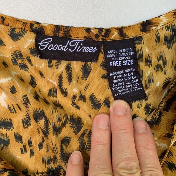 Good Times over the head poncho style top in zebra and cheetah WILD - Picture 6 of 7